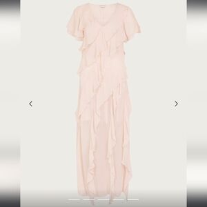 Monsoon Renata Ruffle Maxi Dress Pink